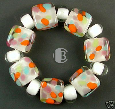 tile design combination lampwork bead sets