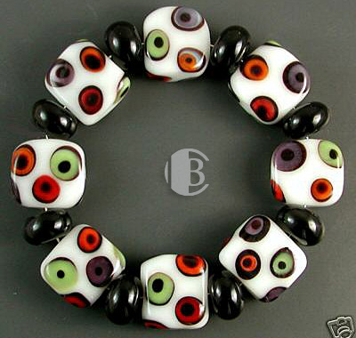 tile design combination lampwork bead sets