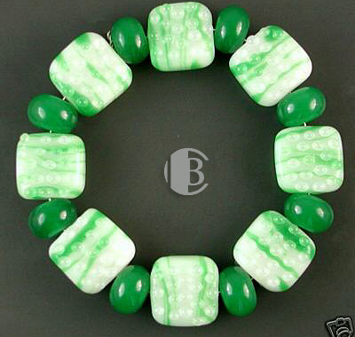 combination bracelet style tile lampwork bead sets