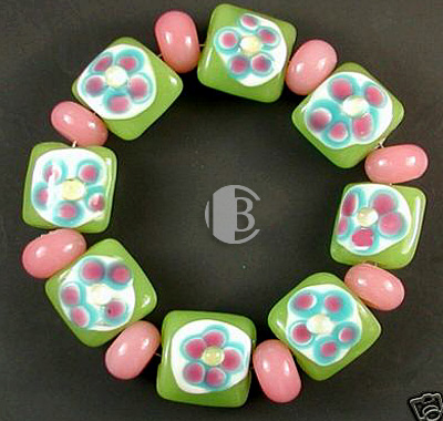 tile design combination lampwork bead sets