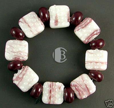 tile design combination lampwork bead sets