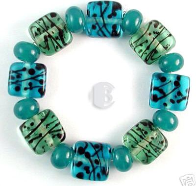 tile design combination lampwork bead sets