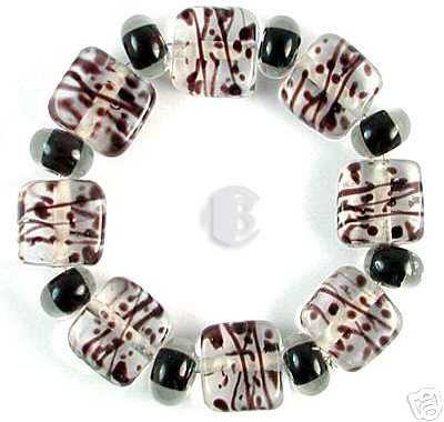 combination bracelet style tile lampwork bead sets