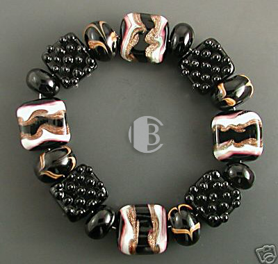 combination bracelet style tile lampwork bead sets