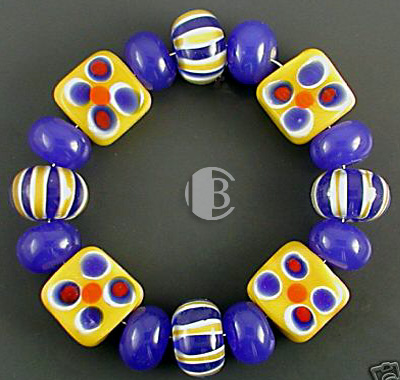 tile design combination lampwork bead sets