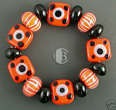 combination bracelet style tile lampwork bead sets