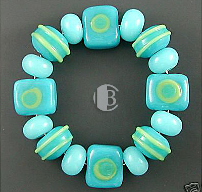 combination bracelet style tile lampwork bead sets