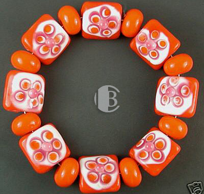 tile design combination lampwork bead sets